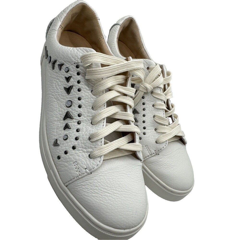 Frye Ivy Deco Women's Studded  Low Lace Leather Sneakers Shoes 8.5 White - Picture 8 of 11